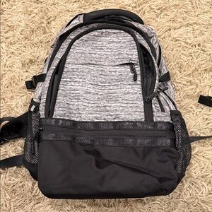 PINK Victoria's Secret Heather Gray and Black Backpack